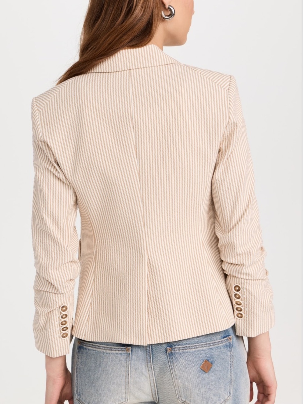 Veronica Beard Cream Striped Aaliyah Dickey Jacket size 4 ( sample line) - Picture 4 of 8